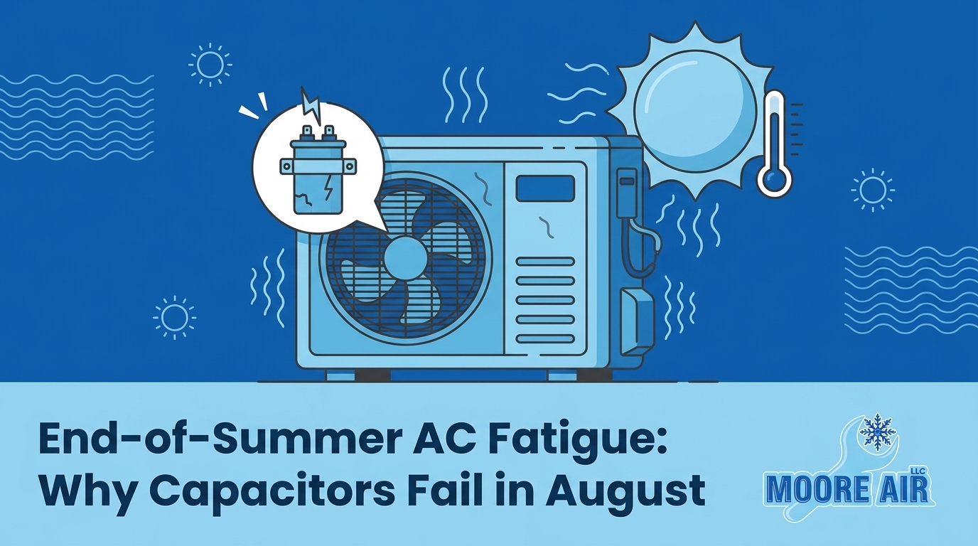 End-of-Summer AC Fatigue: Why Capacitors Fail in August — featured image