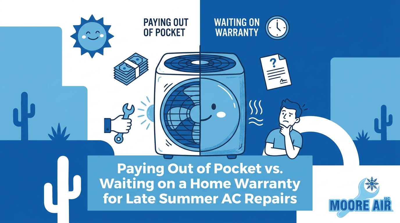 Paying Out of Pocket vs. Waiting on a Home Warranty for Late Summer AC Repairs — featured image
